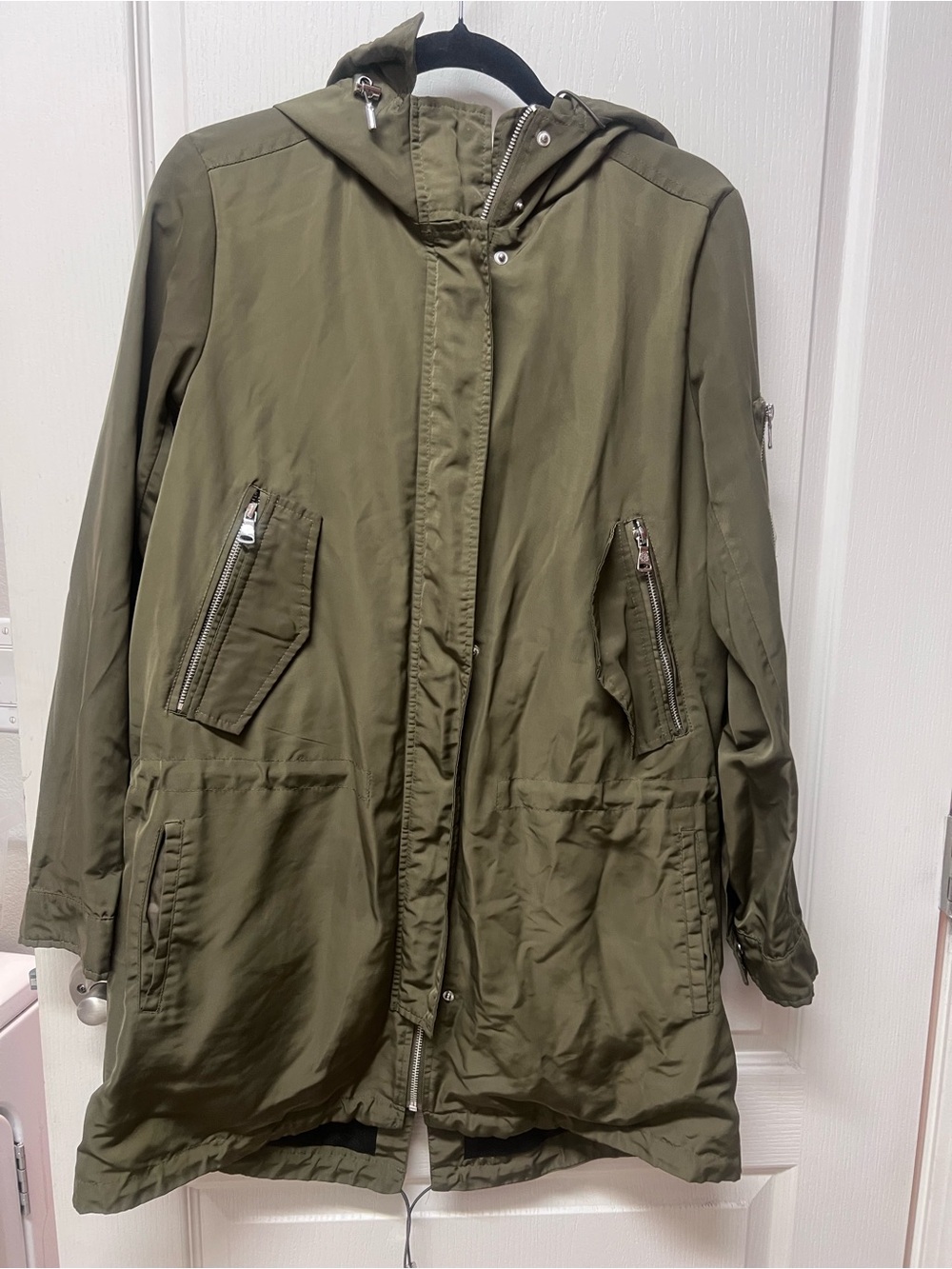 Vince Camuto Olive Hooded Utility Jacket